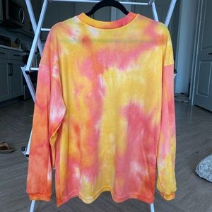 Lonely Ghost Tie Die Thermal Top, Size Medium